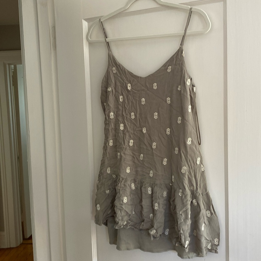 francesca's green printed mini dress